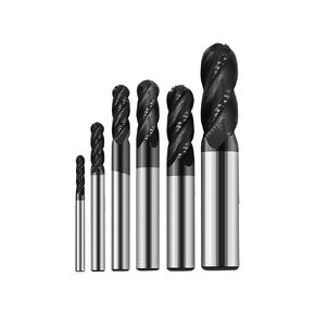 6pcs1/8in ، 3/16in ، 1/4in ، 5/16in ، 3/8in ، 1/2 بوصة طواحن نهاية أنف كربيد الصلبة ، 4 الفلوت ، الحلزون 30 درجة ، بتات CNC المغلفة ببت متوسطة الصلابة ، النحاس ، الحديد in Kuwait