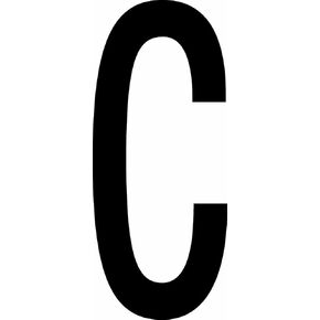 Aviditi "C" Vinyl Warehouse Letter Labels/Stickers, 4" x 2 1/8", Black/White, (Pack of 50 Labels) in Kuwait