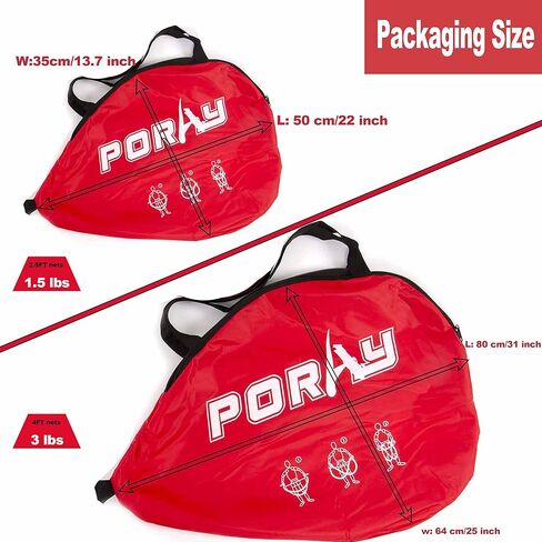 Poray Soccer Goal for Kid Easy-up Set of Two Portable Soccer Net 210D Oxford with 8 Field Marker Cones Extra Stakes Fun for Backyard and Soccer Training in Kuwait