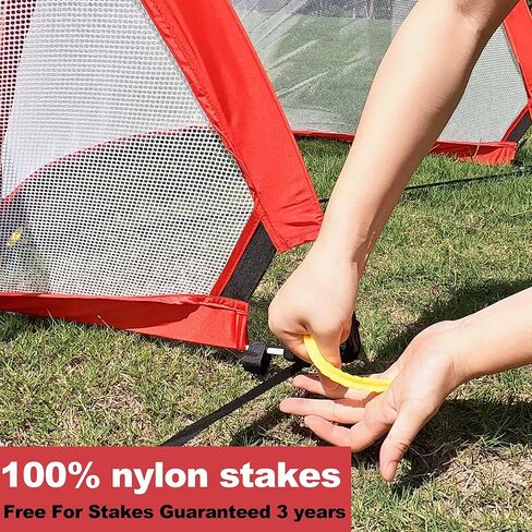 Poray Soccer Goal for Kid Easy-up Set of Two Portable Soccer Net 210D Oxford with 8 Field Marker Cones Extra Stakes Fun for Backyard and Soccer Training in Kuwait