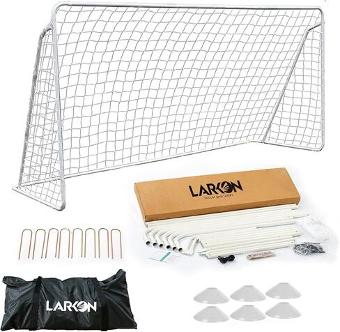 12x6 Ft Kids Soccer Goal for Backyard - Tournament-Style Soccer Net with Galvanized & Rust free Steel Frame, 36 Straps, Stakes & Carry Bag – All-Weather Portable Goal for Kids for Training in Saudi Arabia