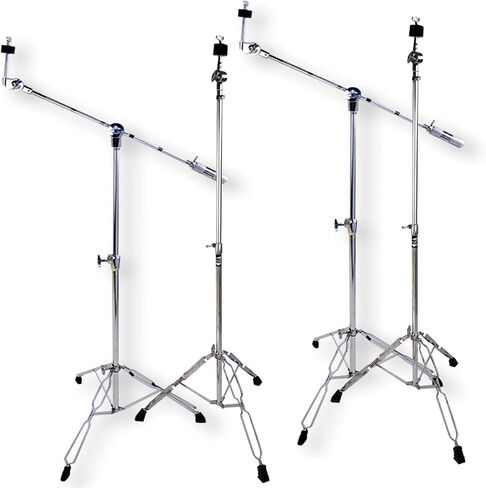 Griffin Cymbal Stand (Percussion Tiltpro X Edition) Combo 4 Pack - Boom & Straight Drum يتصاعد مع أرجل مزدوجة وأذرع مواجهة للوزن - طقم للانهيار ، ركوب ، Splash in Saudi Arabia
