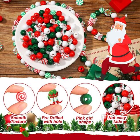 خاطئ 200pcs حبات الحرف الخشبية الخشبية ، والخرز ذو اللون الخاص بالزهور والخرز الخاص بصنع المجوهر in Saudi Arabia