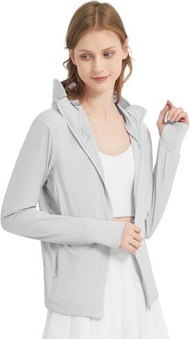Women's UPF 50+ Sun Protection Jacket Lightweight UV Cooling Hoodie Long Sleeve Summer Clothing for Outdoor Hiking in Kuwait