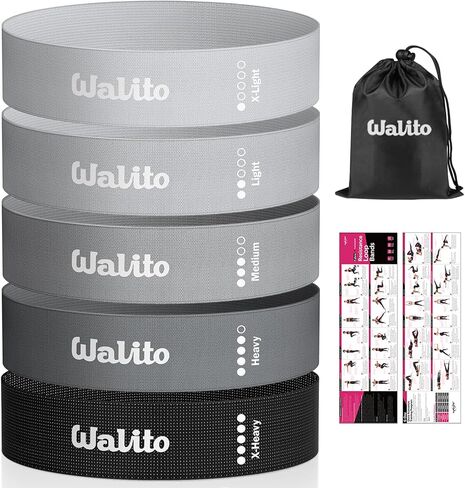 Resistance Bands for Working Out, Booty Bands for Women Men Fabric Elastic Bands for Exercise Bands for Legs, Thighs Glutes Includes Workout Bands Guide for Yoga, Physical Therapy Home Fitness in Kuwait