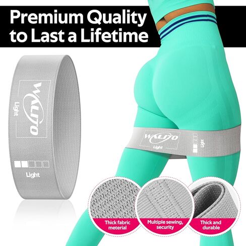 Resistance Bands for Working Out, Booty Bands for Women Men Fabric Elastic Bands for Exercise Bands for Legs, Thighs Glutes Includes Workout Bands Guide for Yoga, Physical Therapy Home Fitness in Kuwait