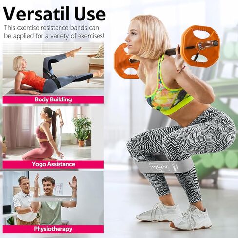 Resistance Bands for Working Out, Booty Bands for Women Men Fabric Elastic Bands for Exercise Bands for Legs, Thighs Glutes Includes Workout Bands Guide for Yoga, Physical Therapy Home Fitness in Kuwait