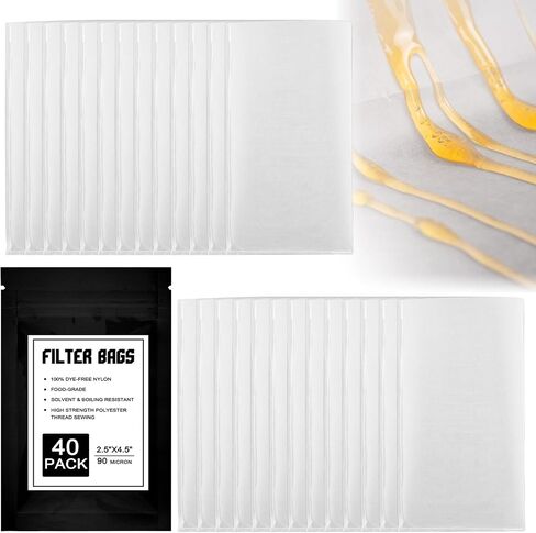 90 Micron Food Grade Nylon Tea Filter Filter 2.5 "x4.5" Rosin Pressable ، Filter Tea 40 Pack in Kuwait