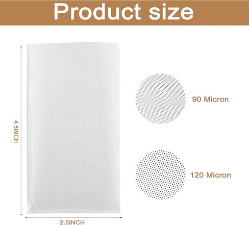 90 Micron Food Grade Nylon Tea Filter Filter 2.5 "x4.5" Rosin Pressable ، Filter Tea 40 Pack in Kuwait