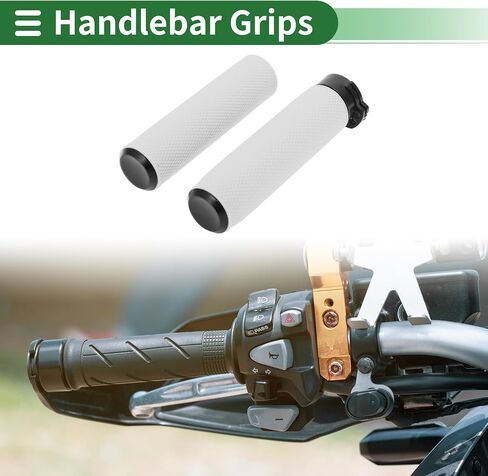 Motoforti 1" 25mm 1.1" 28mm Motorcycle Hand Grips Cover Kit Non Slip TPU Handlebar Grips for Motorcycle Scooter Bicycle ATV White 1 Set in Saudi Arabia
