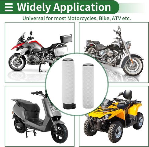 Motoforti 1" 25mm 1.1" 28mm Motorcycle Hand Grips Cover Kit Non Slip TPU Handlebar Grips for Motorcycle Scooter Bicycle ATV White 1 Set in Saudi Arabia