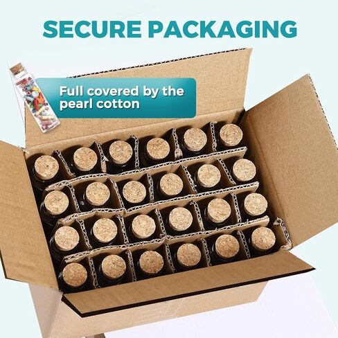 زجاجات زجاجية صغيرة 24 مساءً - 10 مل من الجرار الزجاجية الصغيرة مع سدادات الفلين - زجاجات زخرفية للجرار الإملائية ، وزجاجات جرعة ، ورسالة في زجاجة ، وحرف DIY ، ومفضلات الحفلات ، وحفلات الزفاف in Kuwait