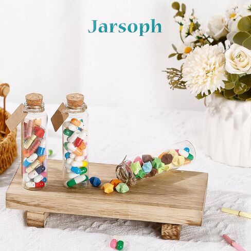 زجاجات زجاجية صغيرة 24 مساءً - 10 مل من الجرار الزجاجية الصغيرة مع سدادات الفلين - زجاجات زخرفية للجرار الإملائية ، وزجاجات جرعة ، ورسالة في زجاجة ، وحرف DIY ، ومفضلات الحفلات ، وحفلات الزفاف in Kuwait