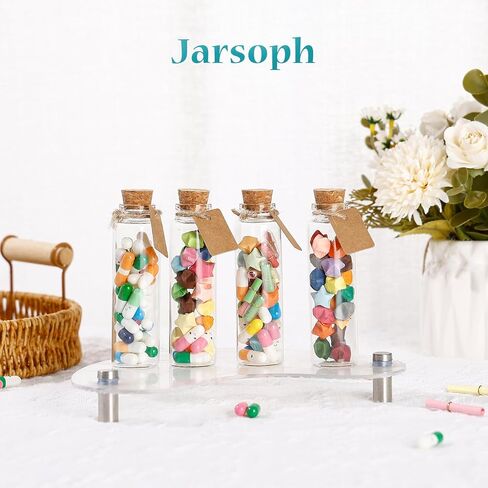 زجاجات زجاجية صغيرة 24 مساءً - 10 مل من الجرار الزجاجية الصغيرة مع سدادات الفلين - زجاجات زخرفية للجرار الإملائية ، وزجاجات جرعة ، ورسالة في زجاجة ، وحرف DIY ، ومفضلات الحفلات ، وحفلات الزفاف in Kuwait
