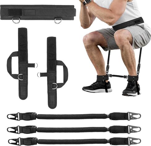Vertical Jump Trainer Equipment Leg Bounce Trainer Device Speed and Agility Resistance Bands with Ankle Straps & Belt Leg Extension Machine for Boxing Basketball Football Tennis Fencing Training in Kuwait