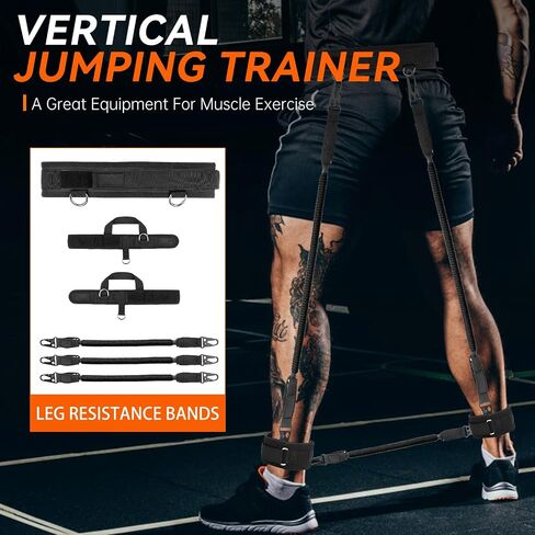 Vertical Jump Trainer Equipment Leg Bounce Trainer Device Speed and Agility Resistance Bands with Ankle Straps & Belt Leg Extension Machine for Boxing Basketball Football Tennis Fencing Training in Kuwait