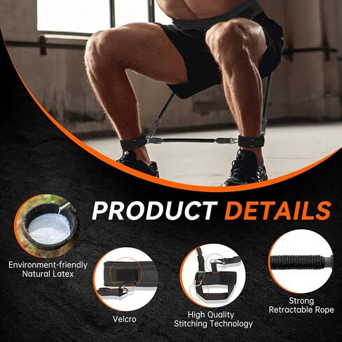 Vertical Jump Trainer Equipment Leg Bounce Trainer Device Speed and Agility Resistance Bands with Ankle Straps & Belt Leg Extension Machine for Boxing Basketball Football Tennis Fencing Training in Kuwait