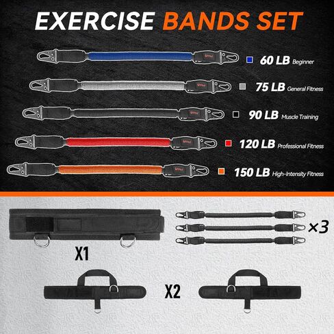 Vertical Jump Trainer Equipment Leg Bounce Trainer Device Speed and Agility Resistance Bands with Ankle Straps & Belt Leg Extension Machine for Boxing Basketball Football Tennis Fencing Training in Kuwait