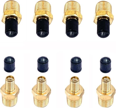 4 PCS صمامات Schrader ، 1/4 "NPT الذكور الخيط Schrader صمامات صمامات النحاس in Kuwait