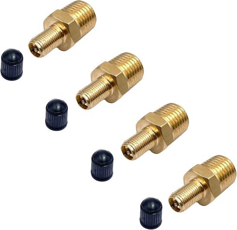 4 PCS صمامات Schrader ، 1/4 "NPT الذكور الخيط Schrader صمامات صمامات النحاس in Kuwait
