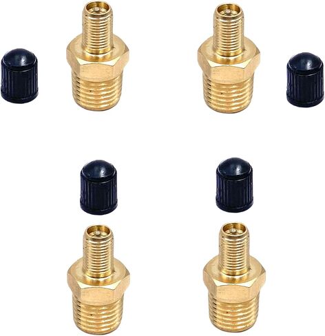 4 PCS صمامات Schrader ، 1/4 "NPT الذكور الخيط Schrader صمامات صمامات النحاس in Kuwait