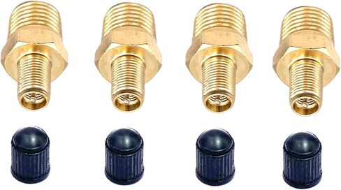 4 PCS صمامات Schrader ، 1/4 "NPT الذكور الخيط Schrader صمامات صمامات النحاس in Kuwait