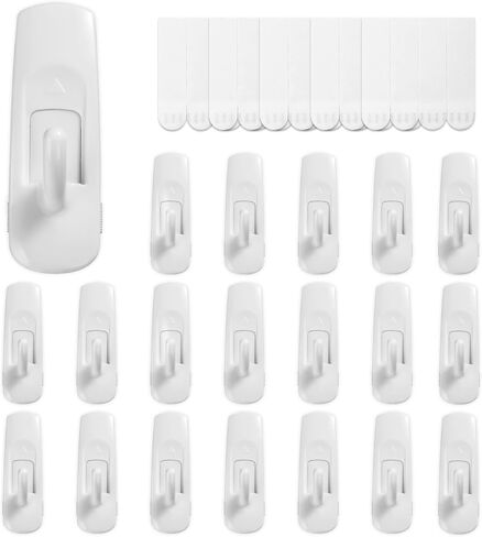30 Small Hooks+40 Removable Strips, Clear Wire Utility Hooks with Adhesive Strips Damage-Free, No Tools Wall Hooks for Hanging Heavy Duty, Value Pack in Saudi Arabia
