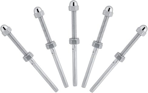 10PCS Threaded Tensioner Stud Ends, Stainless Steel Cable Railing End Swage Threaded Terminal Heavy Duty for 1/8in Cable Railing System in Saudi Arabia