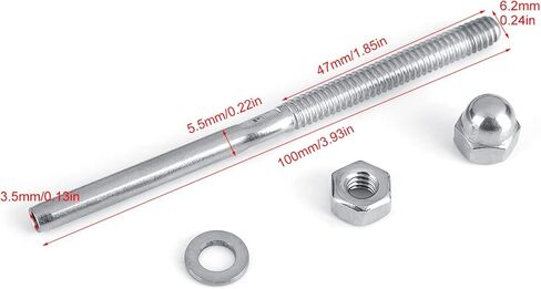 10PCS Threaded Tensioner Stud Ends, Stainless Steel Cable Railing End Swage Threaded Terminal Heavy Duty for 1/8in Cable Railing System in Saudi Arabia