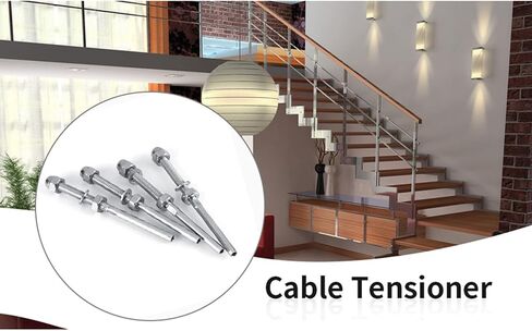 10PCS Threaded Tensioner Stud Ends, Stainless Steel Cable Railing End Swage Threaded Terminal Heavy Duty for 1/8in Cable Railing System in Saudi Arabia