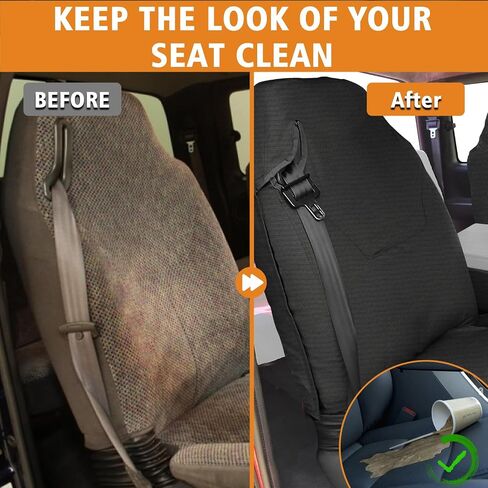 Front Truck Seat Cover Compatible with 1998-2002 Dodge Ram Quad Cab 1500-3500, Knitted Heavy Duty 40/20/40 Split Seat Cover with Integrated Seatbelts in Saudi Arabia