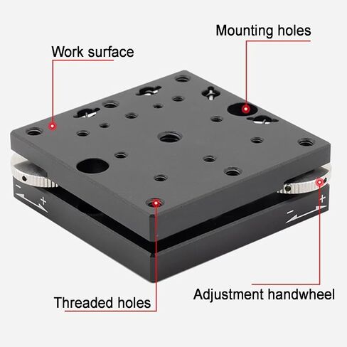 XY-Axis Manual Tilt Stage, Precision Micrometer Adjustable Platform ±2°, Table Size 60×60mm, Horizontal Tilt Swing, for Microscopy & Automation in Saudi Arabia