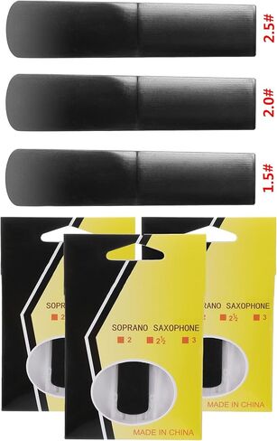 3-Pack Soprano Saxophone Resin Reeds, Saxophone Mouthpieces (Hardness 1.5 + 2.0 + 2.5) in Kuwait
