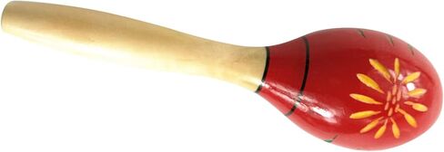 RiToEasysports Wooden Handmade Maracas Music Instruments for Educational Fun Birthday Parties, Wood Maracas Rattling for Children and Beginners (Long Red Carved Flowers) in Saudi Arabia