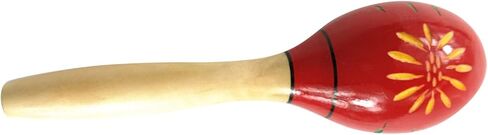 RiToEasysports Wooden Handmade Maracas Music Instruments for Educational Fun Birthday Parties, Wood Maracas Rattling for Children and Beginners (Long Red Carved Flowers) in Saudi Arabia