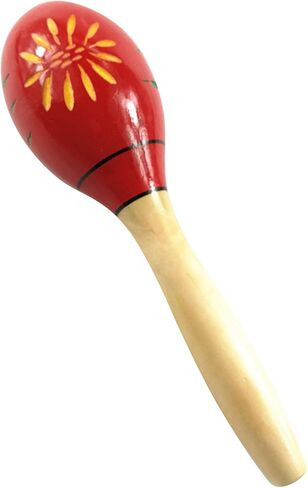 RiToEasysports Wooden Handmade Maracas Music Instruments for Educational Fun Birthday Parties, Wood Maracas Rattling for Children and Beginners (Long Red Carved Flowers) in Saudi Arabia