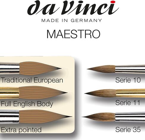 Da Vinci Watercolor Series 35 Maestro Paint Brush ، Round Taper Kolinsky Red Sable ، Size 6 (35-06) in Saudi Arabia