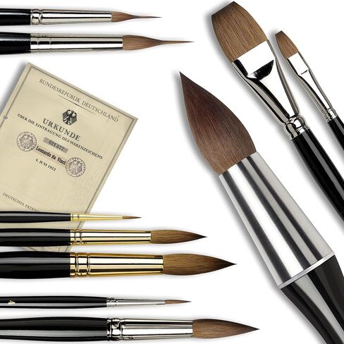Da Vinci Watercolor Series 35 Maestro Paint Brush ، Round Taper Kolinsky Red Sable ، Size 6 (35-06) in Saudi Arabia