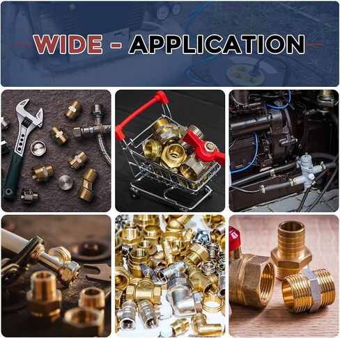 Pack of 6, 1/4" FeMale NPT to 1/4" FeMale NPT Solid Brass Pipe Fitting Coupler, Brass Coupling Hose Fittings Adapter for Pipe Leak Repair, Bathroom Remodeling, Tool Extensions in Kuwait