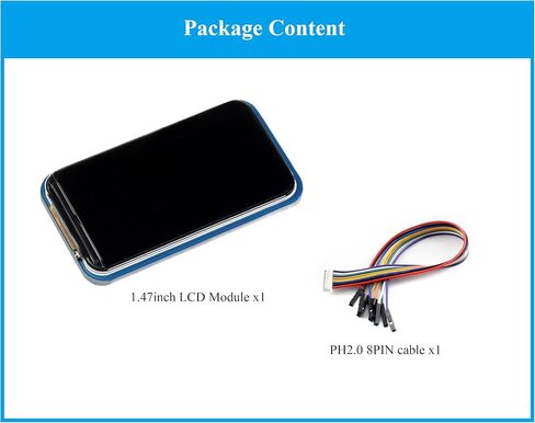 1.47inch LCD Display Module, Rounded Corners, 172x320 Resolution, 262K RGB Colors, SPI Interface, IPS Display Compatible with Raspberry Pi 5/ 4B/3B+/3B/2B/A+/Zero W/WH/Zero 2 W/ Pico/Pico 2W, etc. in Saudi Arabia