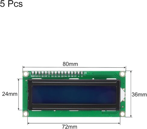 Meccanixity 3pcs LCD 1602 Display Module 3.3v ، شاشة العرض الأزرق الإضاءة الخلفية 16x2 محول واجهة وحدة LCD in Saudi Arabia