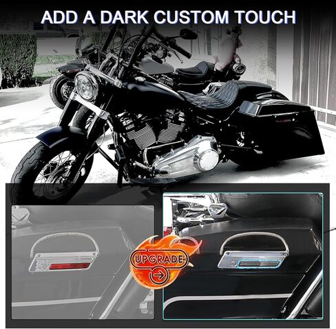 أغطية مزلاج السرج الصلبة العاكسات العاكسات لتجول هارلي في 1993-2013 ، لجلد الشوارع Electra Glide Road King ، Red in Kuwait