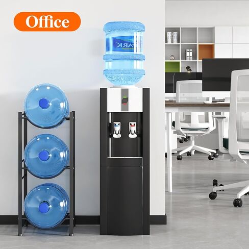 Lifewit 5 Gallon Water Jug Holder, 3 Tier Water Bottle Stand, Heavy Duty Water Dispenser Rack with 3 Slots for Gallon Jugs, Detachable Water Storage Shelf Organizer for Home Living Room Office, Black in Saudi Arabia