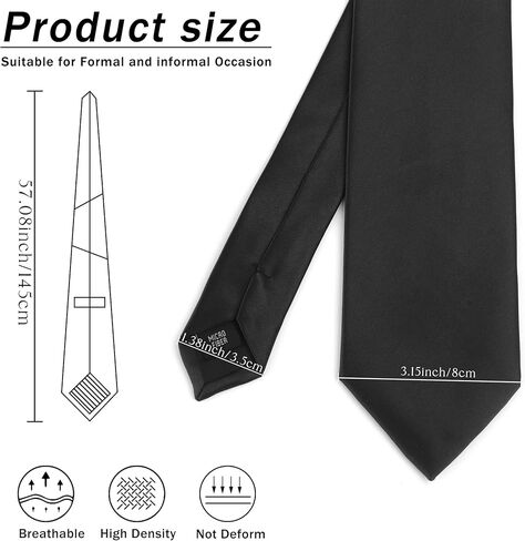 Landisun Mens Tie Solid Necktie 3.15 "(8 سم) علاقات رسمية للرجال in Kuwait