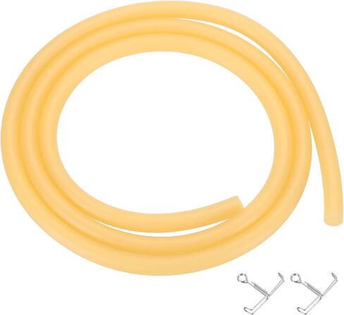 PATIKIL 3.3 Ft(1M) Natural Latex Rubber Tubing, 3/16"(5mm) ID x 5/16"(8mm) OD Sling Shot Rubber Tubing Tube with Hose Clamps for Exercise, Stretching, Laboratory, Home Hose Tube in Saudi Arabia