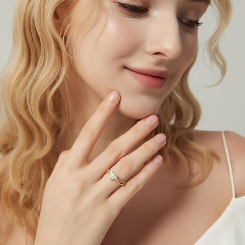 SHINYSO 14K Gold Plated Wedding Bands for Women Heart Cut Opal Promise Love Rings Cubic Zirconia CZ Engagement Ring for Women Size 4-10 in Saudi Arabia