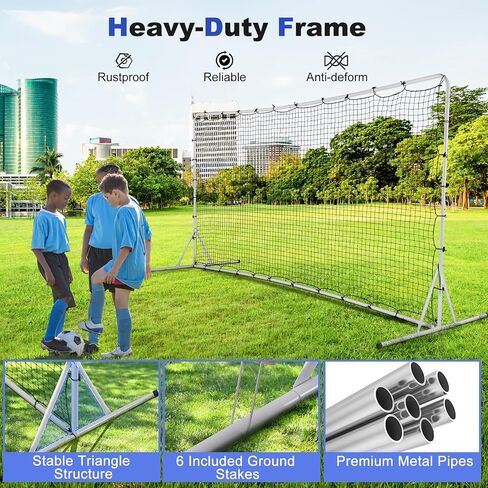 Goplus Soccer Rebounder Net, 12FTx6FT Soccer Training Equipment w/Portable Carrying Bag, Football Volleyball Rebounder Wall for School, Beach, Backyard Practicing, Solo Team Passing Training in Saudi Arabia