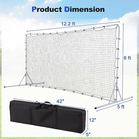 Goplus Soccer Rebounder Net, 12FTx6FT Soccer Training Equipment w/Portable Carrying Bag, Football Volleyball Rebounder Wall for School, Beach, Backyard Practicing, Solo Team Passing Training in Saudi Arabia