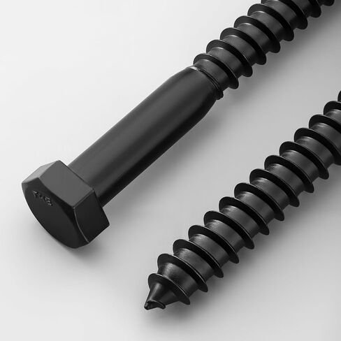 2 Sets 1/2" x 5" Hex Head Lag Screws Bolts with Flat Washers 304 Stainless Steel 18-8 Black Zinc Plated Heavy Duty Lag Screw for Wood in Saudi Arabia