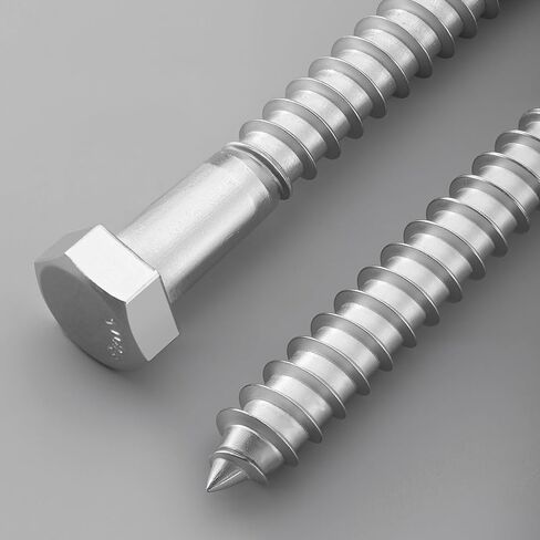20 Sets 1/4" x 2-1/2" Hex Head Lag Screws Bolts with Flat Washers 304 Stainless Steel 18-8 Heavy Duty Lag Screw for Wood, Driver Bit Included in Saudi Arabia